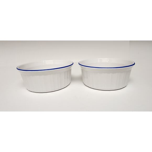 BIA Blanc De Table/Corningware Vintage Casserole Dish W/ Cobalt Blue Trim 9PCS - Picture 16 of 16